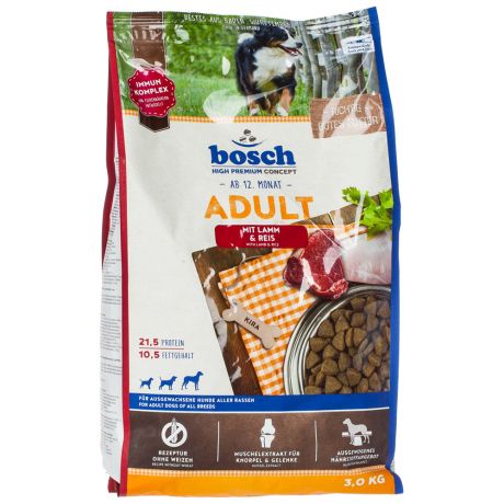Корм сухой Bosch Adult с ягнёнком и рисом для собак 3 кг