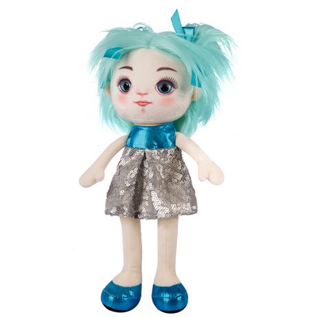 Мягкая игрушка Maxitoys Dolls Кукла Карина в сине-серебряном платье в коробке 35 см