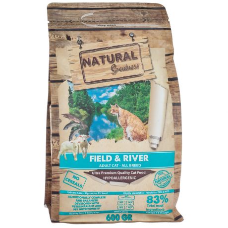 Корм сухой Natural Greatness Field&River Recipe для кошек 600 г