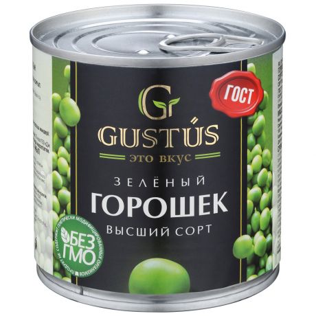 Горошек Gustus зеленый высший сорт ГОСТ 400 г