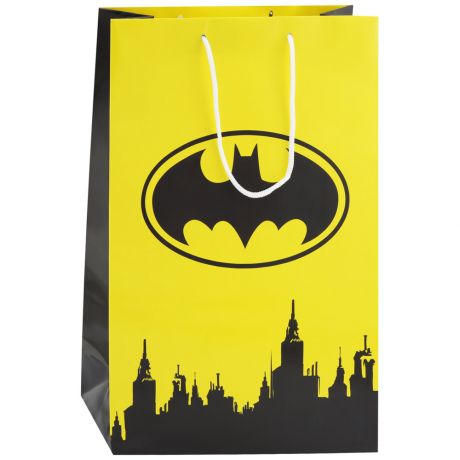 Пакет бумажный подарочный ND Play Batman большой желтый размер 250х350х100 мм