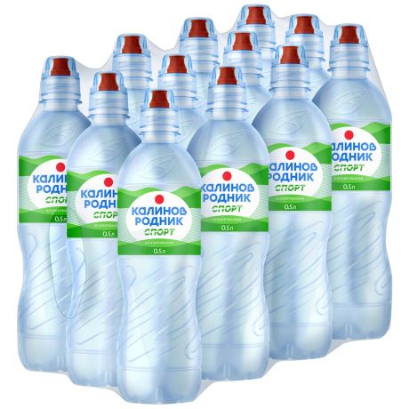Вода минеральная столовая Калинов Родник природная питьевая со спортивной пробкой негазированная 12 штук по 0.5 л