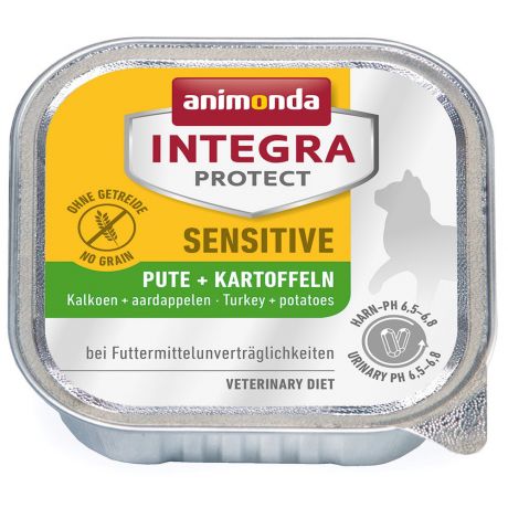 Корм влажный Animonda Integra Protect Sensitive c индейкой и картофелем для взрослых кошек при пищевой аллергии 100 г