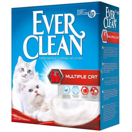 Наполнитель Ever Clean Multiple Cat комкующийся для нескольких кошек 6 л