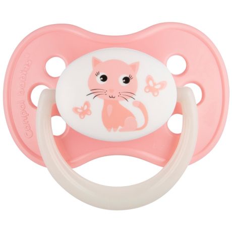 Пустышка Canpol Babies Animals круглая латексная от 0 до 6 месяцев розовый