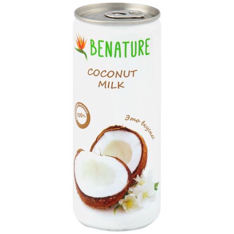 Напиток Benature Кокосовое молоко безалкогольный 0.25 л