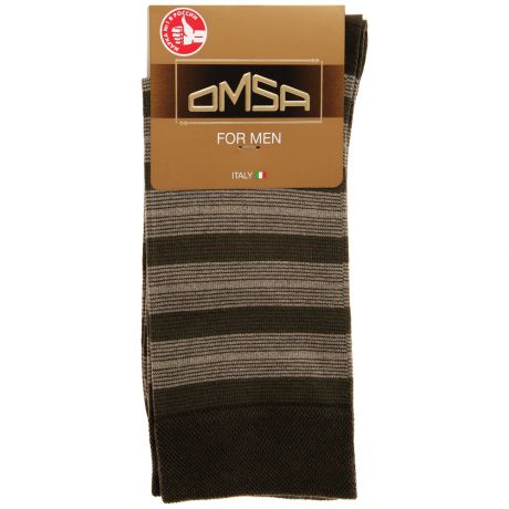 Носки мужские Omsa Style 504 в полоску хаки размер 39-41