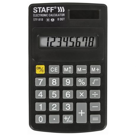 Калькулятор карманный Staff STF-818 102х62 мм