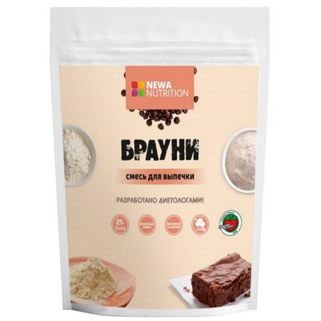 Смесь для выпечки Newa Nutrition брауни с кусочками шоколада без сахара 200 г