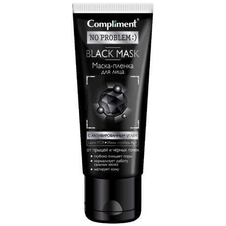 Маска-пленка для лица Compliment No problem Black Mask с активированным углем 80 мл