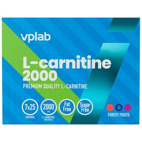 Л-карнитин VpLab Liquid 2000 мг Forest fruits 7 ампул по 25 мл