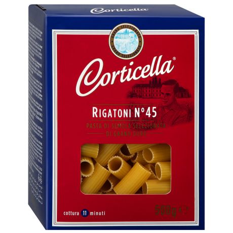 Макаронные изделия Corticella Rigatoni №45 Рифленые трубочки 500 г