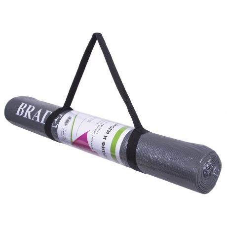 Коврик для йоги и фитнеса Bradex SF 0695 с переноской серый 190х61х0.5 см
