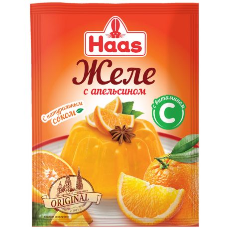 Желе десертное Haas с апельсином с витамином С 50 г