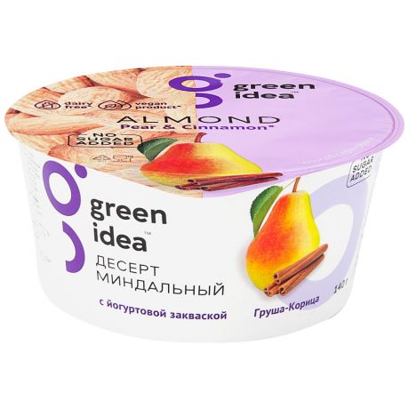 Десерт Green Idea миндальный Груша-Корица с йогуртовой закваской 140 г
