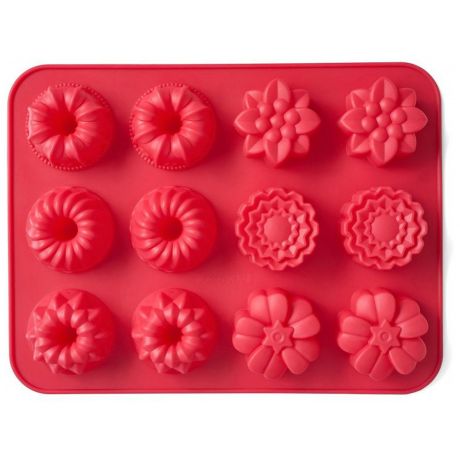 Форма для выпечки Walmer Cupcakes на 12 кексов красная 31х24х3 см