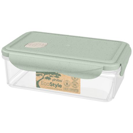 Контейнер Phibo для холодильника и микроволновой печи с клапаном Eco Style зеленый флэк 1.1 л