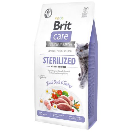 Корм сухой Brit Care Cat GF Sterilized Weight Control Контроль веса для стерилизованных кошек 7 кг