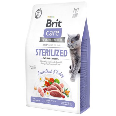 Корм сухой Brit Care Cat GF Sterilized Weight Control Контроль веса для стерилизованных кошек 2 кг