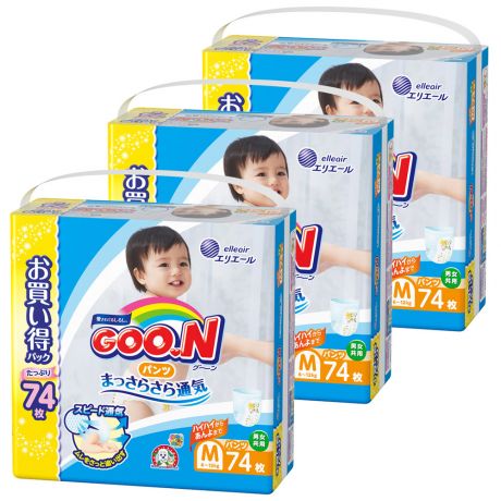 Подгузники-трусики Goon М (6-12 кг, 222 штуки)