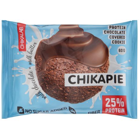 Печенье Chikalab протеиновое глазированное с начинкой шоколадное 60 г