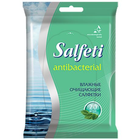 Влажные салфетки Salfeti Antibac антибактериальные 20 штук