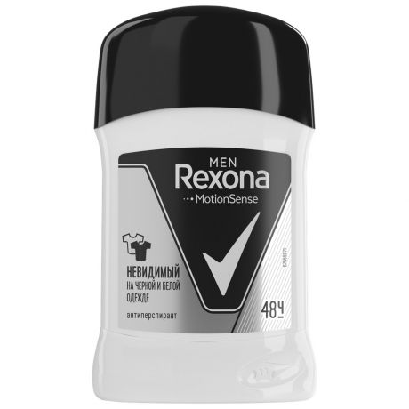 Дезодорант-антиперспирант Rexona Men Невидимый на черном и белом карандаш 50 мл