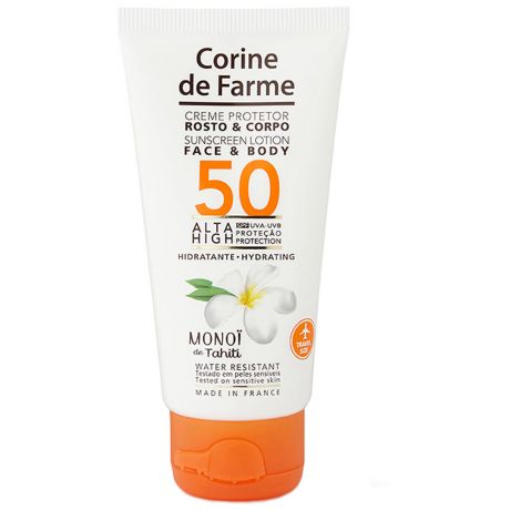 Крем для лица и тела солнцезащитный Corine de Farme с Монои Таити SPF 50 50 мл