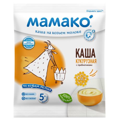 Каша кукурузная Мамако с пребиотиками на козьем молоке с 5 месяцев 30 г