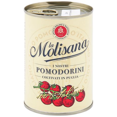 Томаты La Molisana Pomodorini черри в томатном соке консервированные 400 г