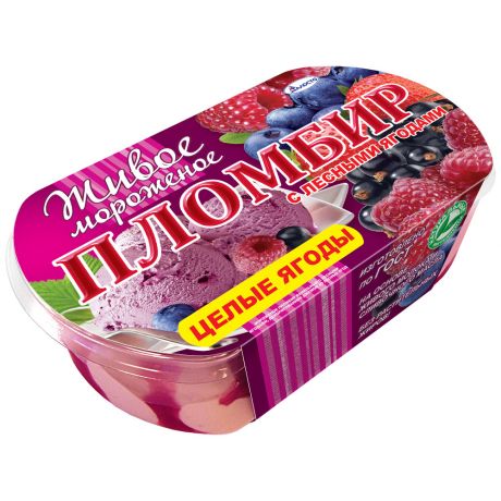 Мороженое Талосто Живое мороженое пломбир Лесная ягода 450 г