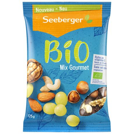 Смесь Seeberger Mix Gourmet BIO обжаренных орехов и изюма 125 г