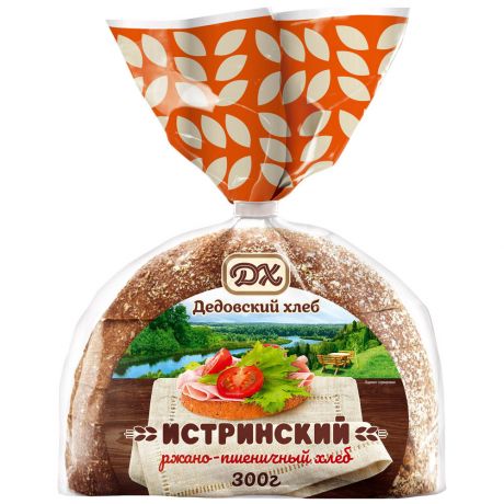 Хлеб Дедовский хлеб Истринский бездрожжевой ржано-пшеничный 300 г нарезка