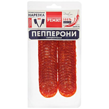 Колбаса сырокопченая Ремит Пепперони нарезка 90 г