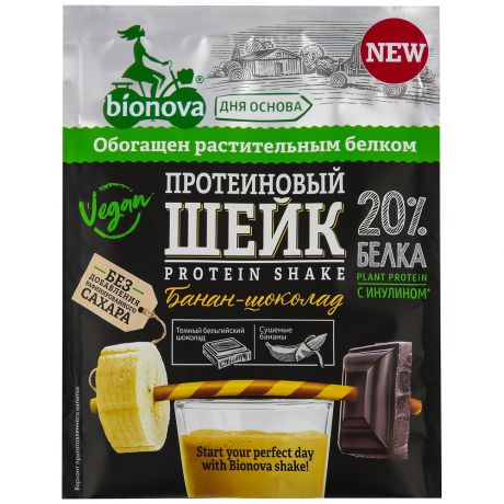 Шейк Bionova протеиновый с бананом и шоколадом 25 г