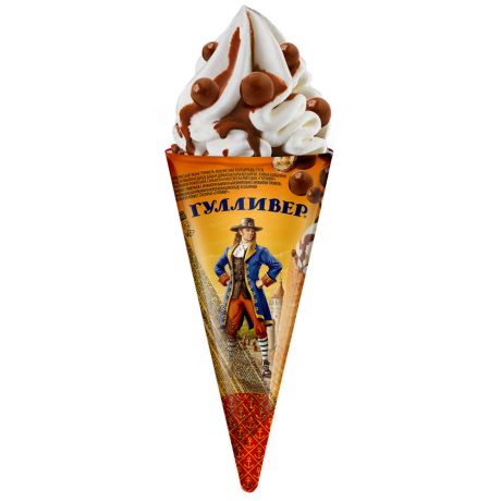 Мороженое Bahroma Гулливер сливочное с наполнителем Трюфель в рожке 133 г