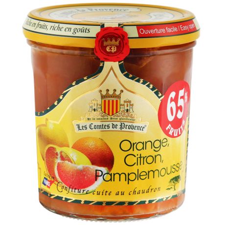 Джем Les Comtes de Provence 65% фруктов из апельсина лимона и грейпфрута 340 г