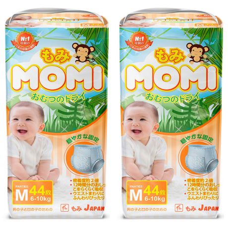 Подгузники-трусики Momi Monkey Megabox M (6-10 кг, 88 штук)