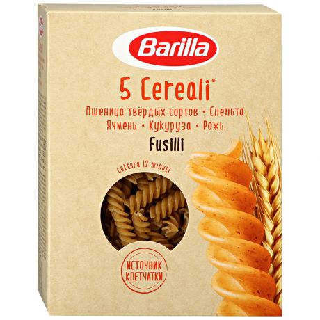 Макаронные изделия Barillа Fusilli 5 Cereali со злаковой смесью 450 г
