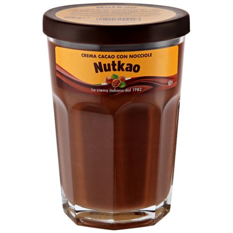 Паста Nutkao шоколадная с лесным орехом в стакане 380 г
