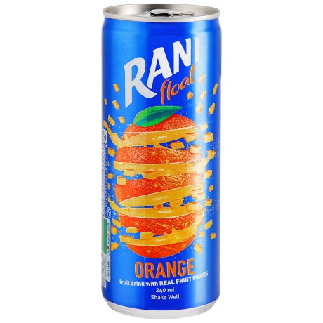 Напиток Rani Апельсин из апельсинового сока с кусочками апельсина сокосодержащий 240 мл