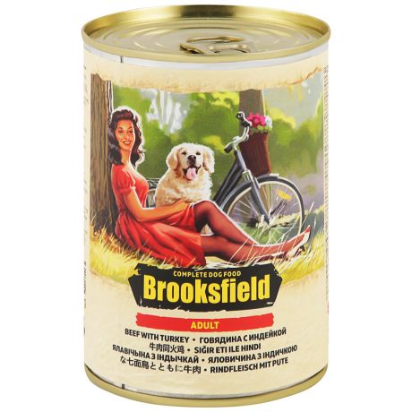 Корм влажный BROOKSFIELD Adult Dog Говядина с Индейкой и рисом для собак 400 г