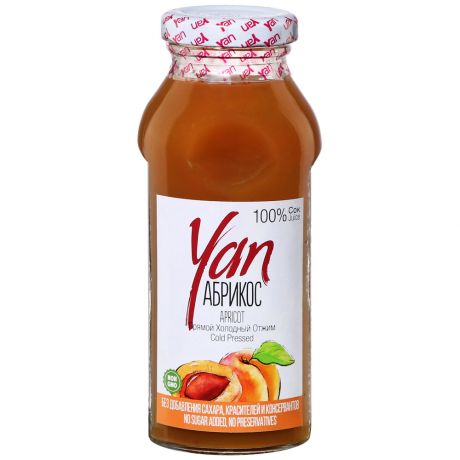 Сок Yan абрикосовый (с добавлением яблочного сока) свежевыжатый 250 мл