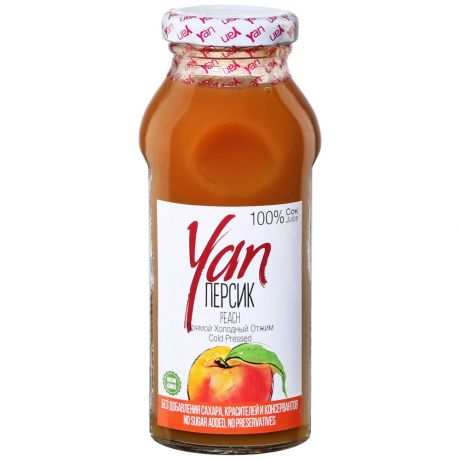 Сок Yan персиковый (с добавлением яблочного сока) свежевыжатый 250 мл