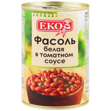 Фасоль Еко белая в томатном соусе 400 г