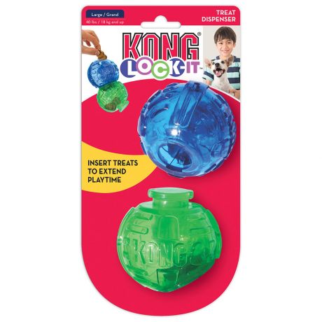 Игрушка KONG для собак Lock-It мячи для лакомств 2 штуки 8.9 см