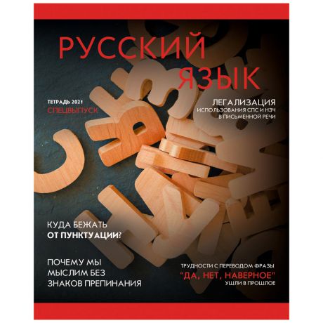 Тетрадь А5 Listoff Journal предметная Русский язык на скрепке 48 листов