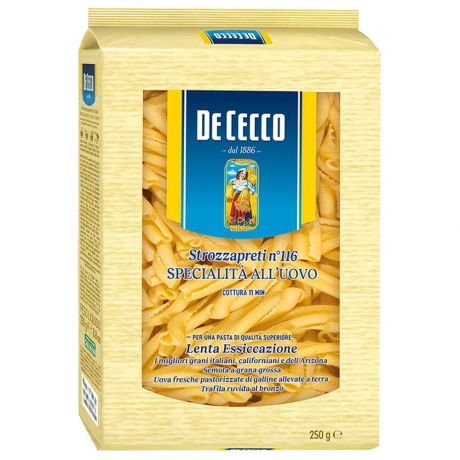 Макаронные изделия De Cecco Строццапрети-116 яичные из твердых сортов пшеницы 250 г