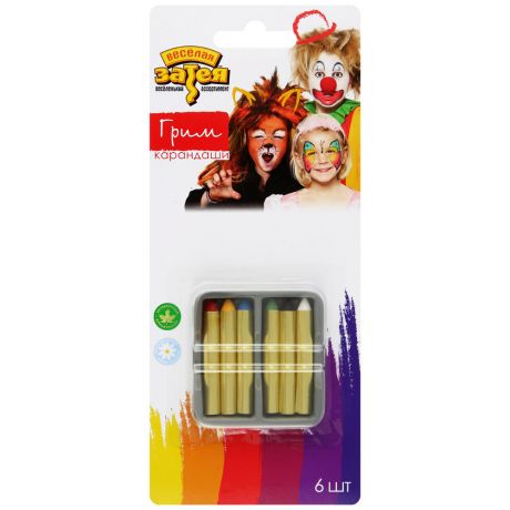 Грим Веселая затея карандаши 6 цветов