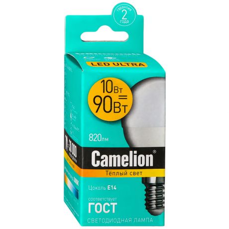 Лампа светодиодная Camelion Led10-G45/830/E14 10Вт 220В